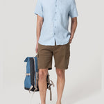 Camisa Lino Orgánico Hombre Linenshort Celeste Rockford