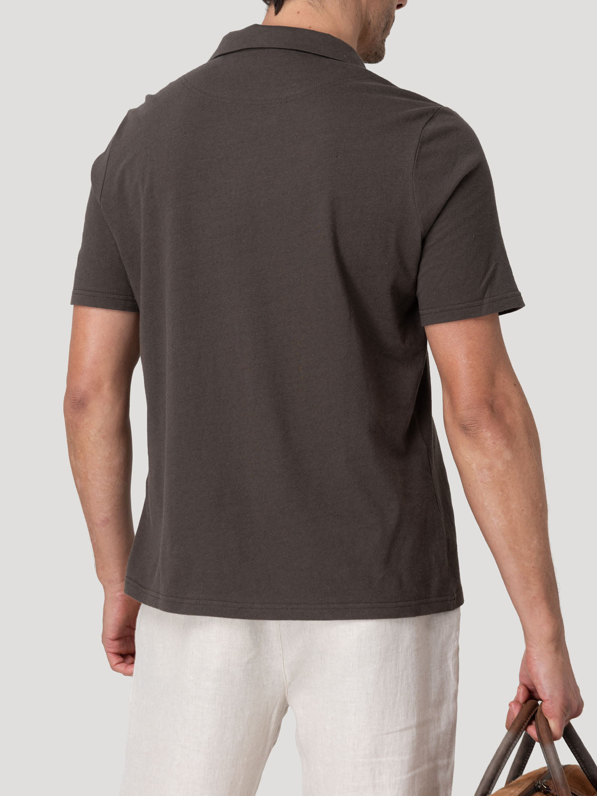 Polera Algodón Orgánico Hombre Vary Café Rockford