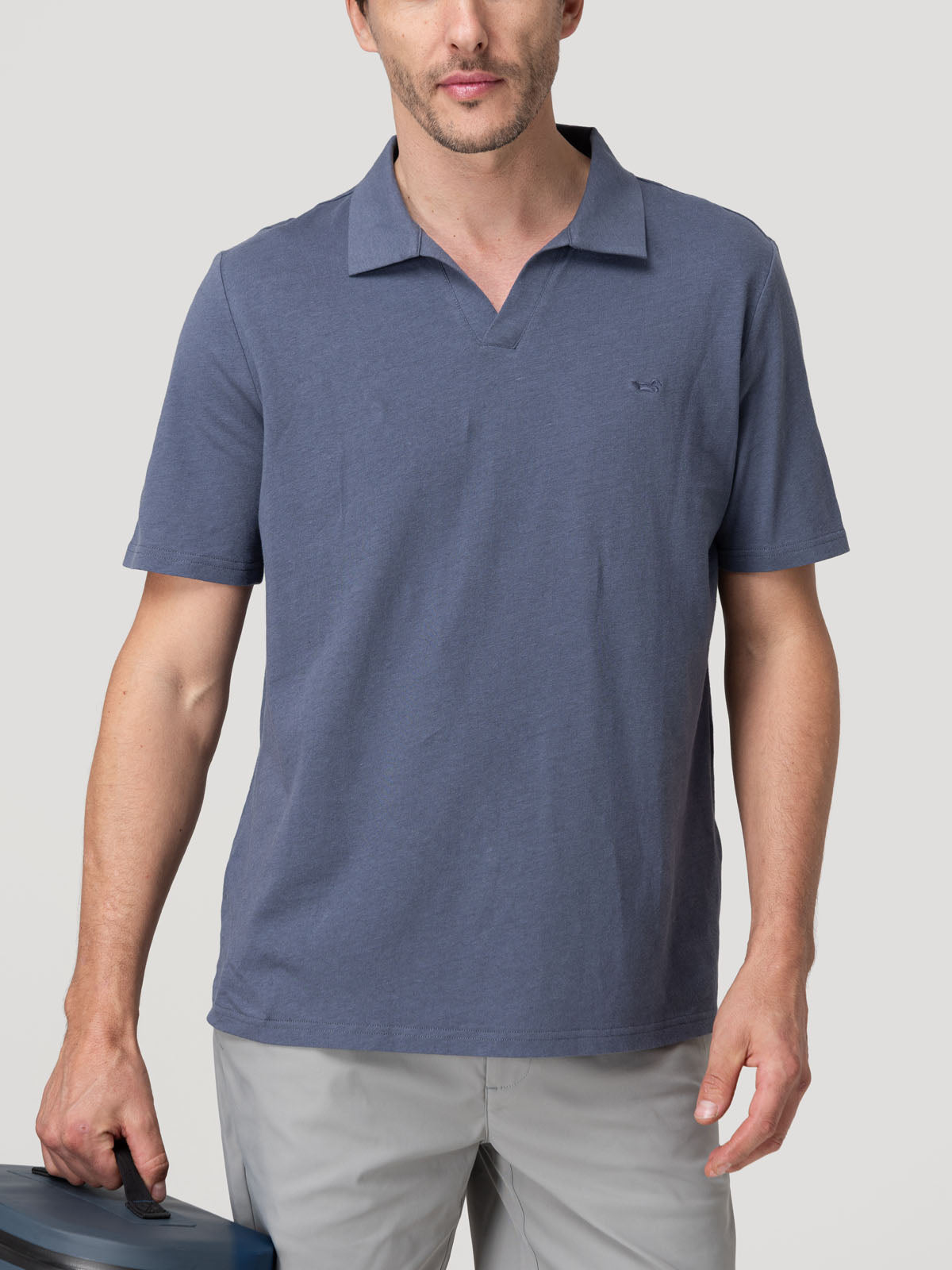 Polera Algodón Orgánico Hombre Vary Azul Rockford