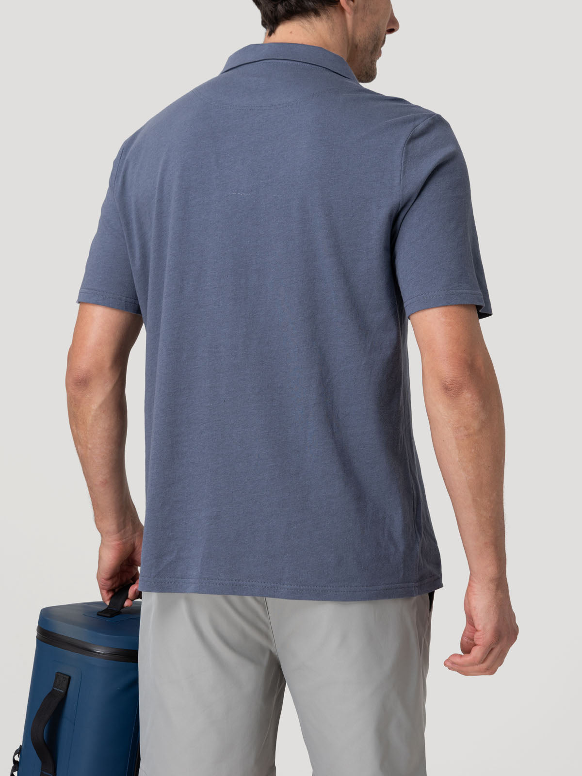 Polera Algodón Orgánico Hombre Vary Azul Rockford