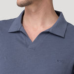 Polera Algodón Orgánico Hombre Vary Azul Rockford