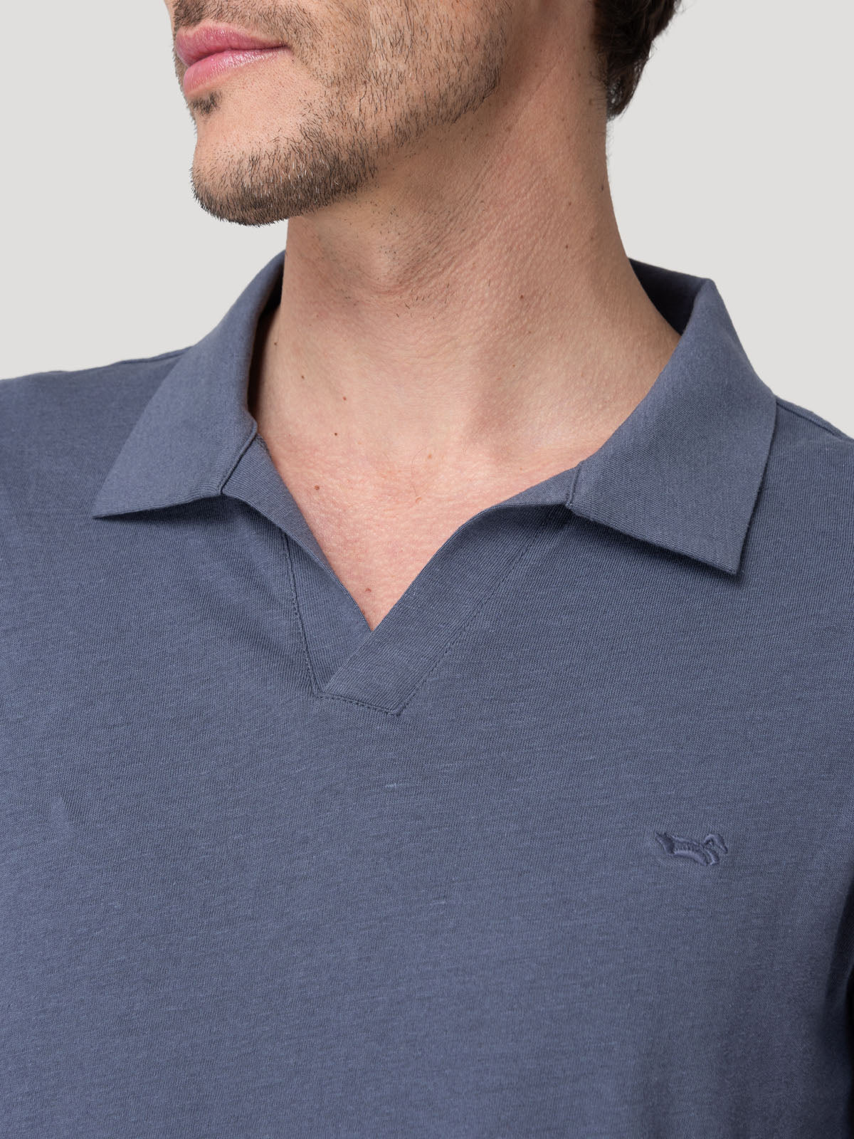 Polera Algodón Orgánico Hombre Vary Azul Rockford