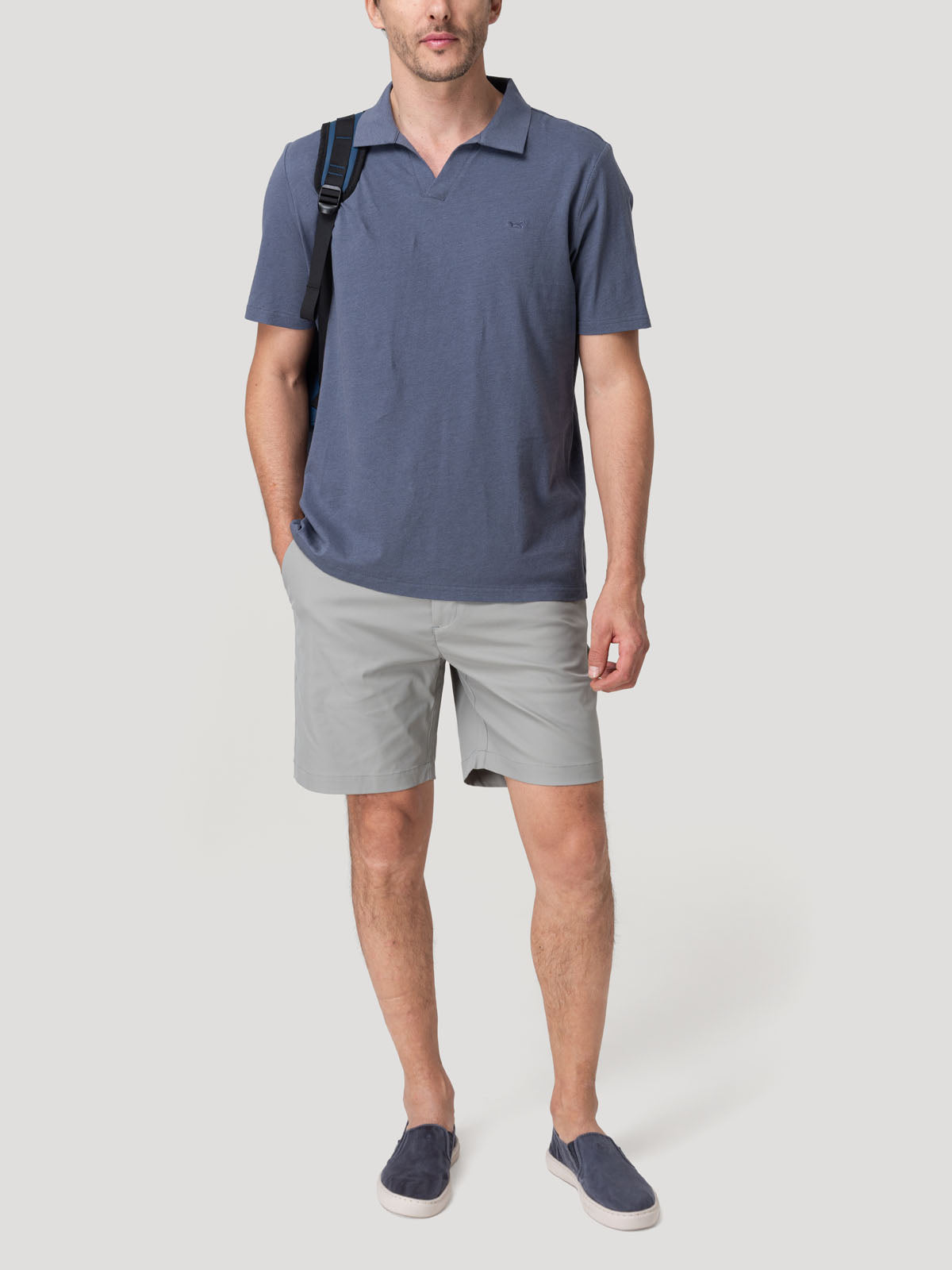 Polera Algodón Orgánico Hombre Vary Azul Rockford