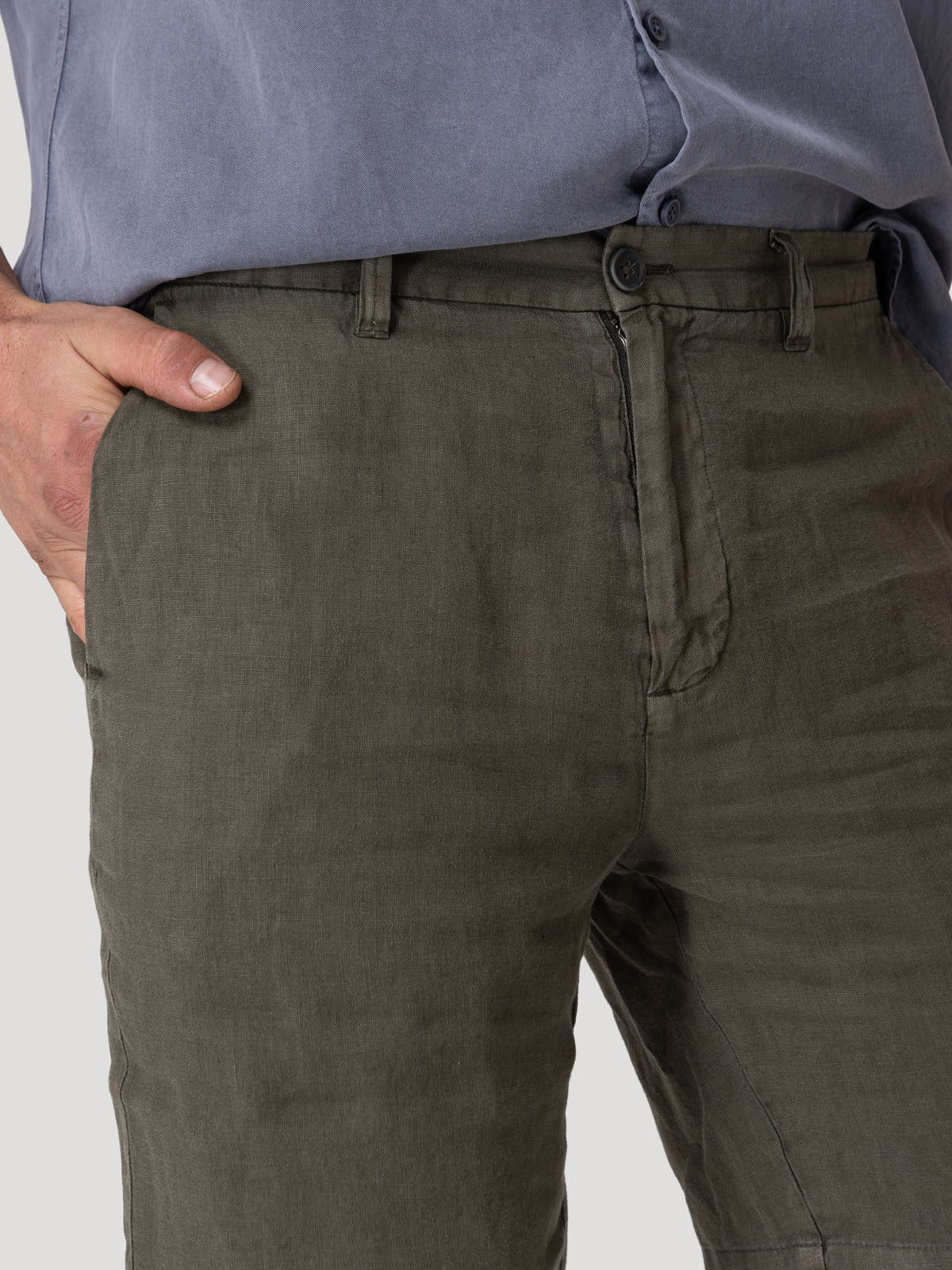 Short Lino Orgánico Hombre Linen Verde Rockford