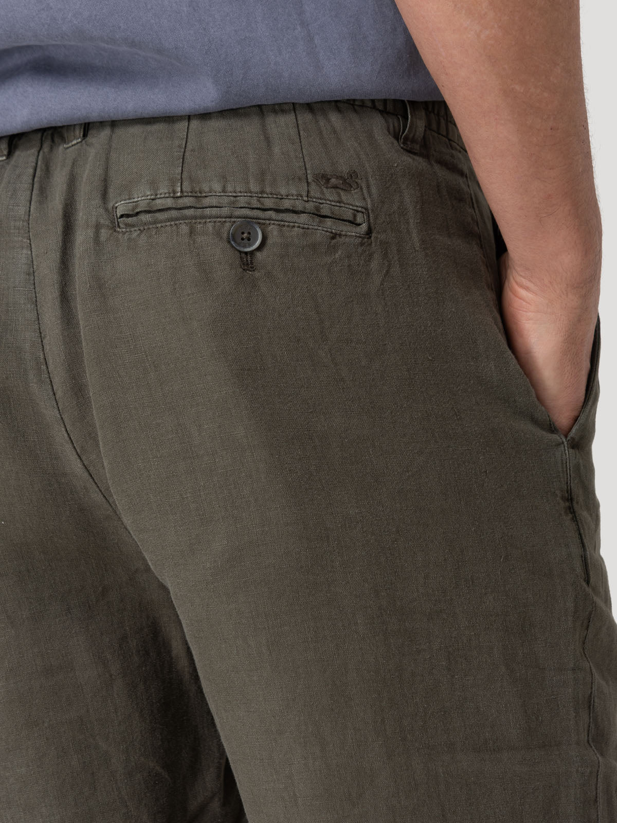 Short Lino Orgánico Hombre Linen Verde Rockford