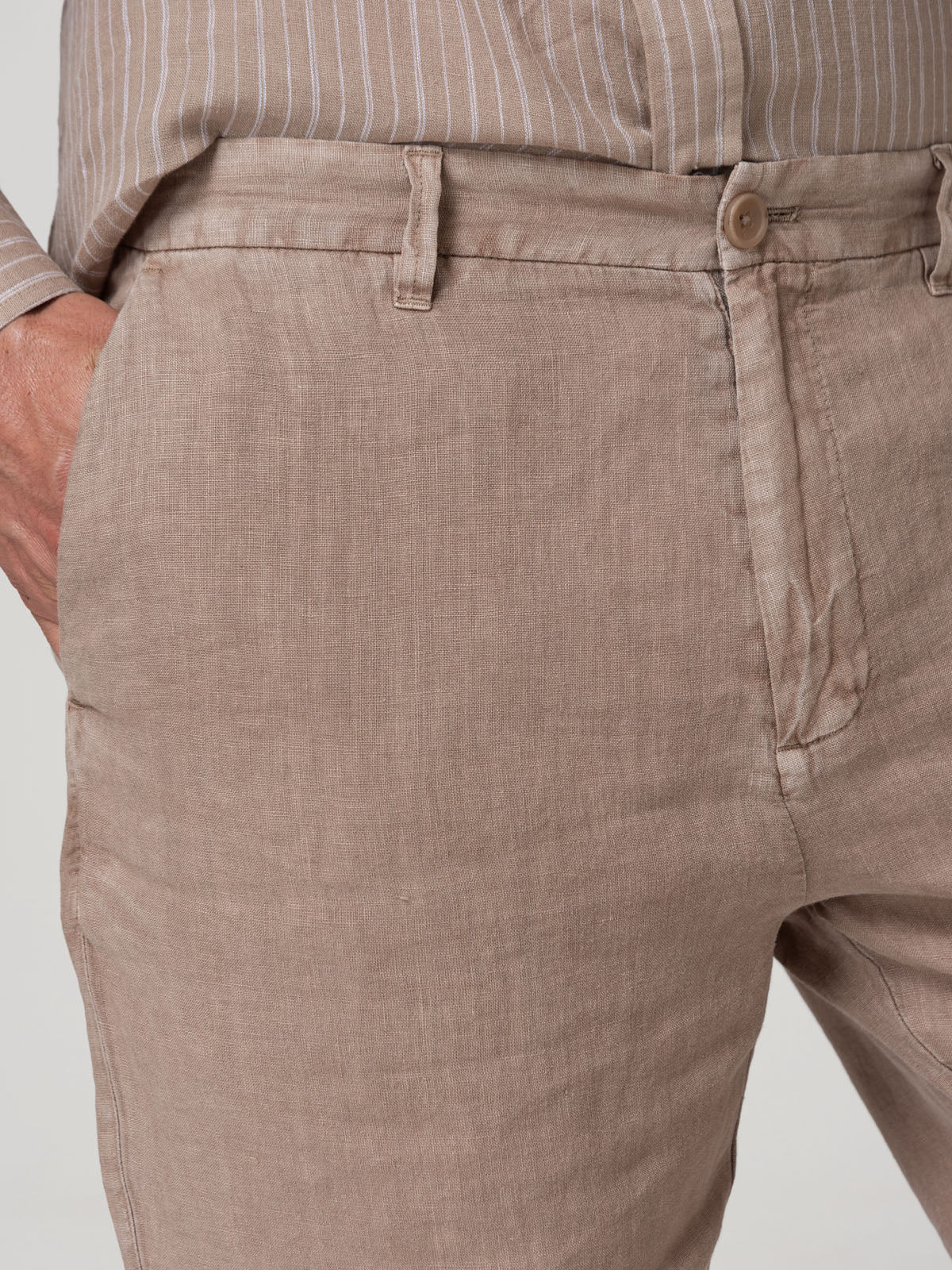 Short Lino Orgánico Hombre Linen Beige Rockford