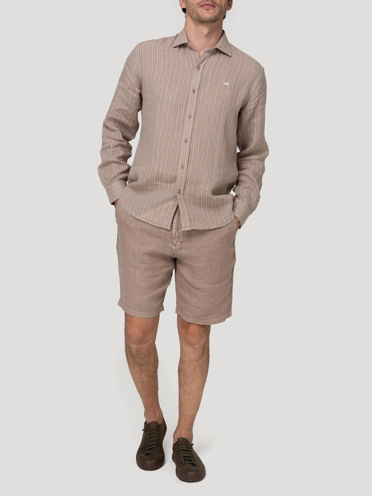 Short Lino Orgánico Hombre Linen Beige Rockford