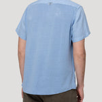 Camisa Lino Orgánico Hombre Linenpro Azul Rockford