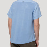 Camisa Lino Orgánico Hombre Linenpro Azul Rockford