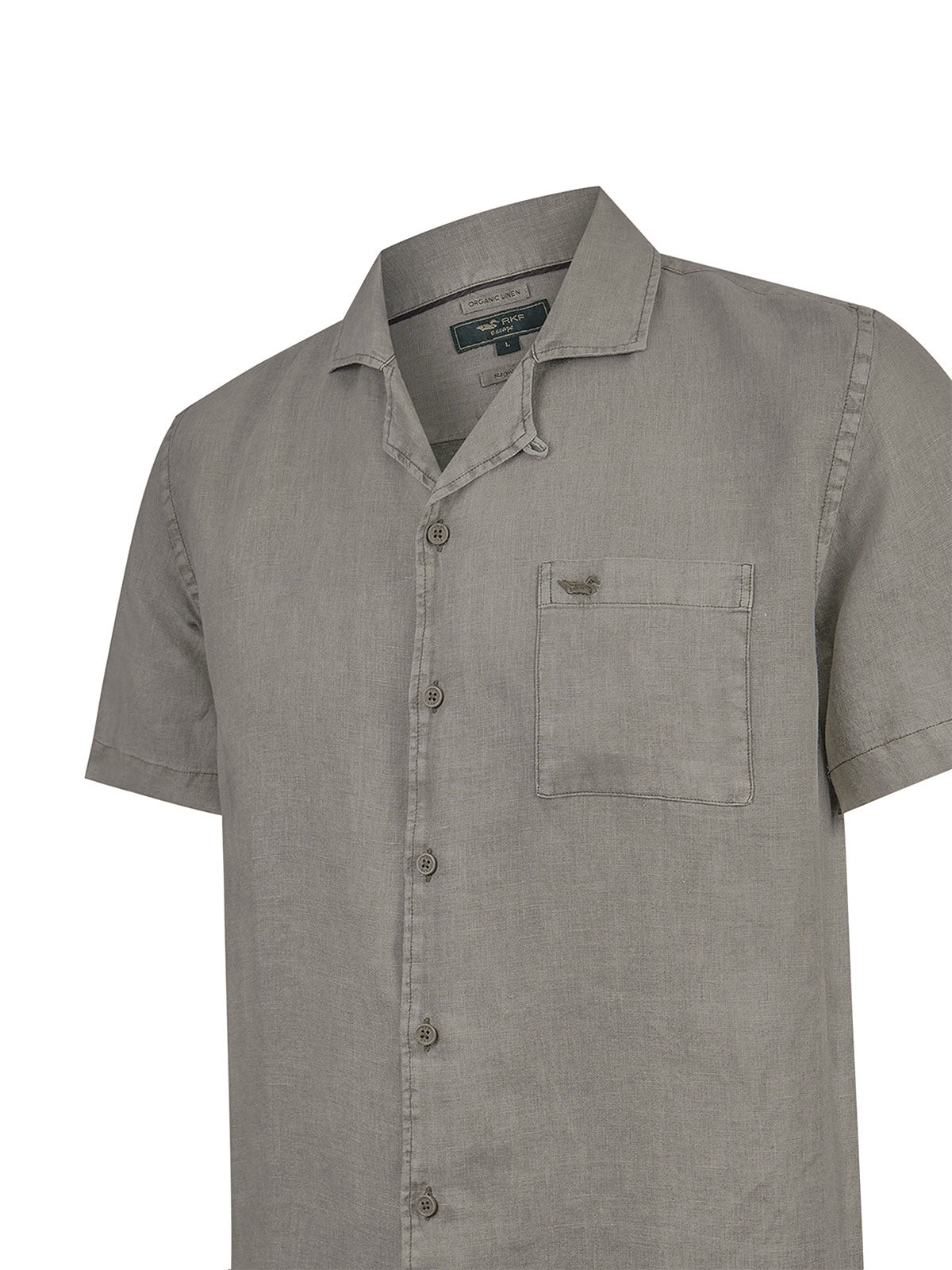 Camisa Lino Orgánico Hombre Linenpro Verde Rockford