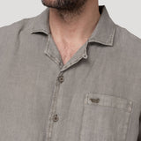 Camisa Lino Orgánico Hombre Linenpro Verde Rockford