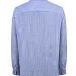 Camisa Lino Orgánico Hombre Linstripe Azul Rockford