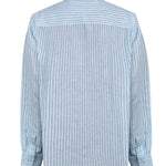 Camisa Lino Orgánico Hombre Linstripe Celeste Rockford