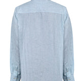 Camisa Lino Orgánico Hombre Linstripe Celeste Rockford