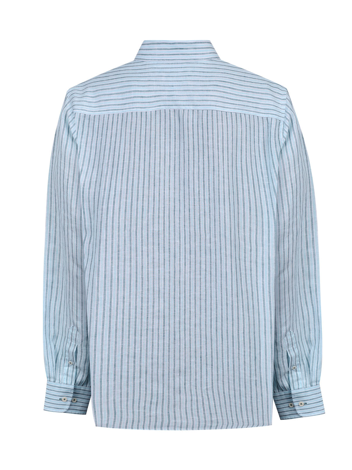 Camisa Lino Orgánico Hombre Linstripe Celeste Rockford