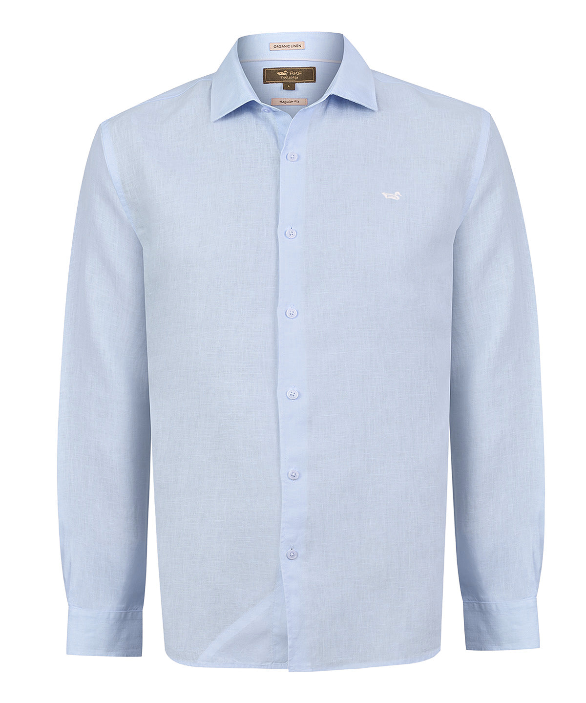 Camisa Lino Orgánico Hombre Linenit Celeste Rockford