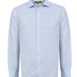Camisa Lino Orgánico Hombre Linenit Celeste Rockford