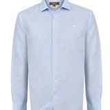 Camisa Lino Orgánico Hombre Linenit Celeste Rockford