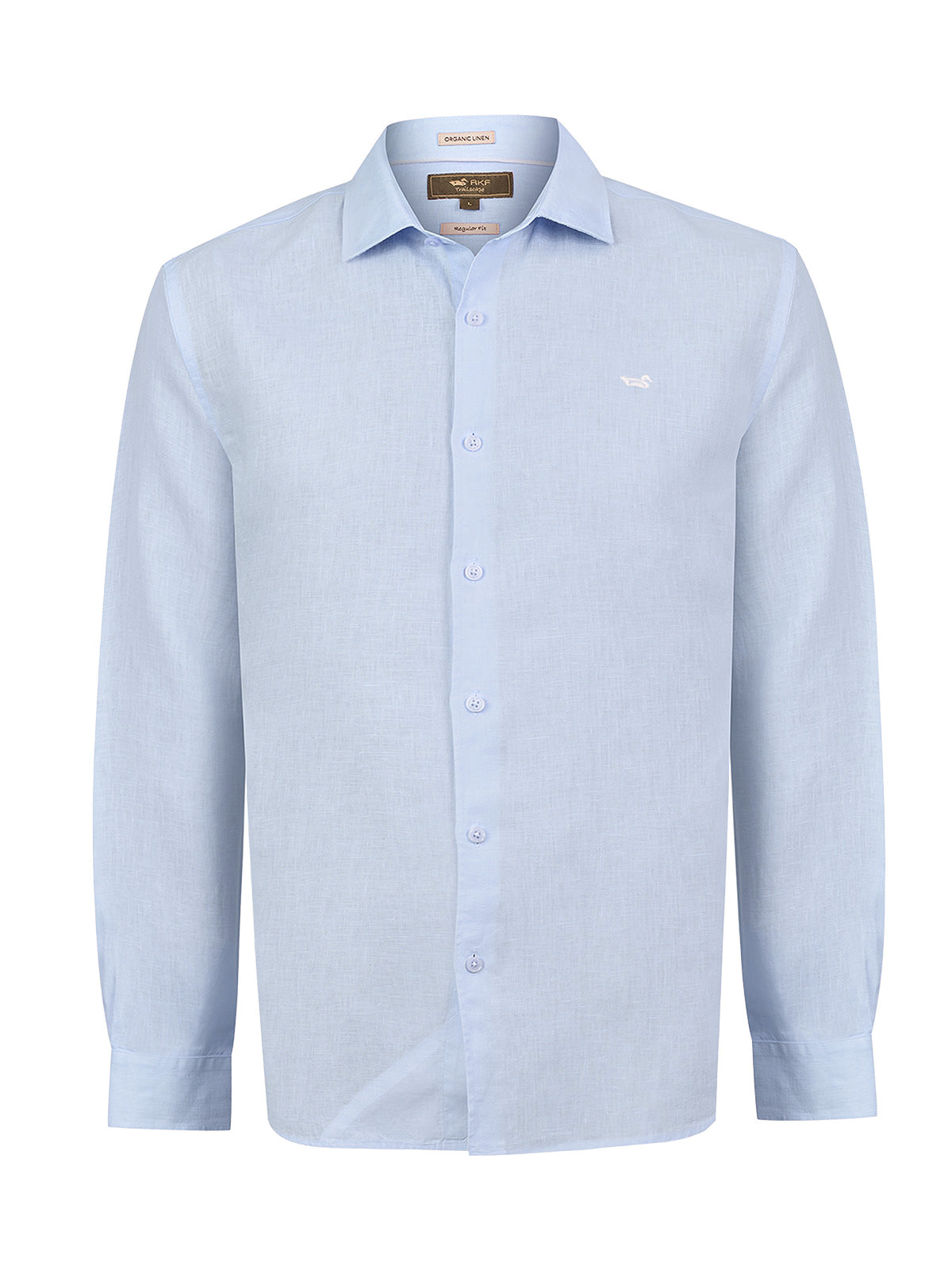 Camisa Lino Orgánico Hombre Linenit Celeste Rockford