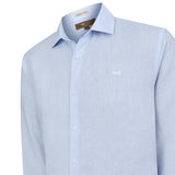 Camisa Lino Orgánico Hombre Linenit Celeste Rockford