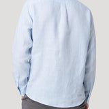 Camisa Lino Orgánico Hombre Linenit Celeste Rockford