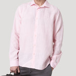 Camisa Lino Orgánico Hombre Linenit Rosado Rockford