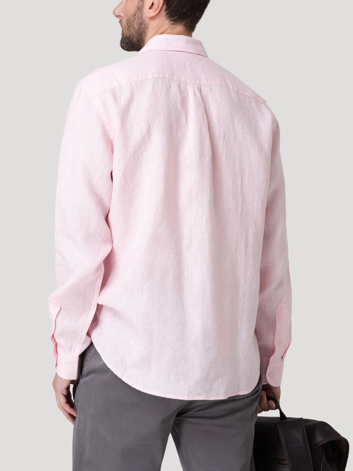 Camisa Lino Orgánico Hombre Linenit Rosado Rockford