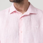Camisa Lino Orgánico Hombre Linenit Rosado Rockford
