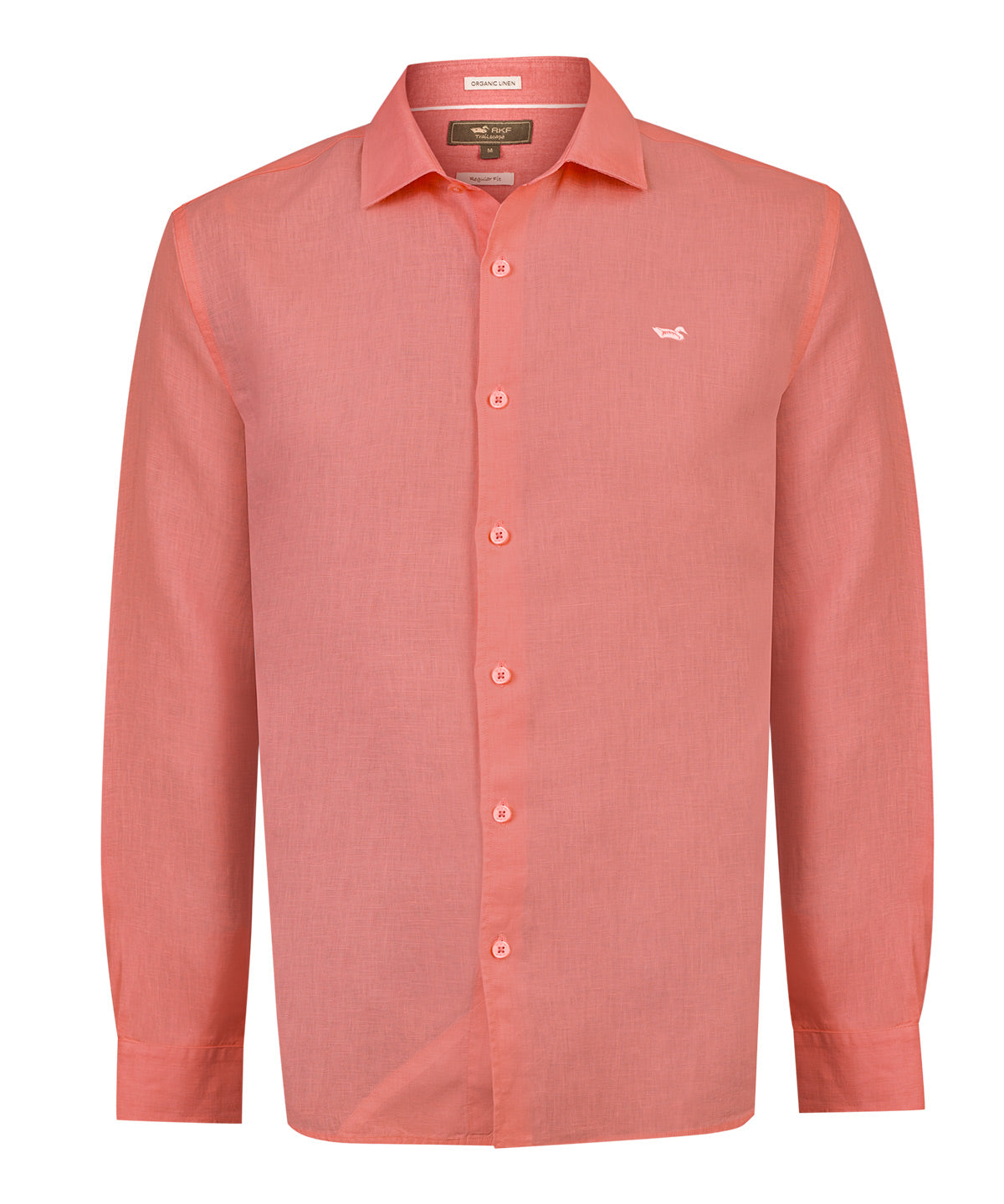 Camisa Lino Orgánico Hombre Linenit Rojo Rockford