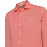 Camisa Lino Orgánico Hombre Linenit Rojo Rockford