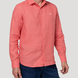 Camisa Lino Orgánico Hombre Linenit Rojo Rockford