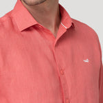 Camisa Lino Orgánico Hombre Linenit Rojo Rockford