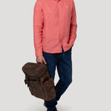 Camisa Lino Orgánico Hombre Linenit Rojo Rockford