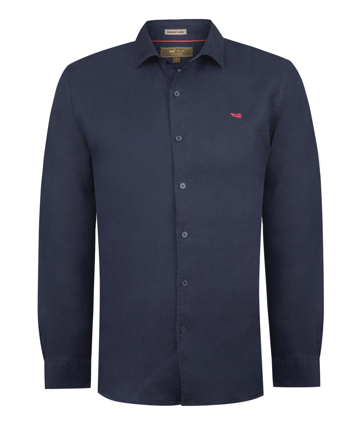 Camisa Lino Orgánico Hombre Linenit Azul Rockford