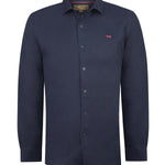 Camisa Lino Orgánico Hombre Linenit Azul Rockford