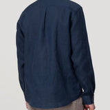 Camisa Lino Orgánico Hombre Linenit Azul Rockford