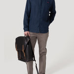 Camisa Lino Orgánico Hombre Linenit Azul Rockford