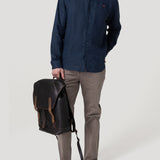 Camisa Lino Orgánico Hombre Linenit Azul Rockford