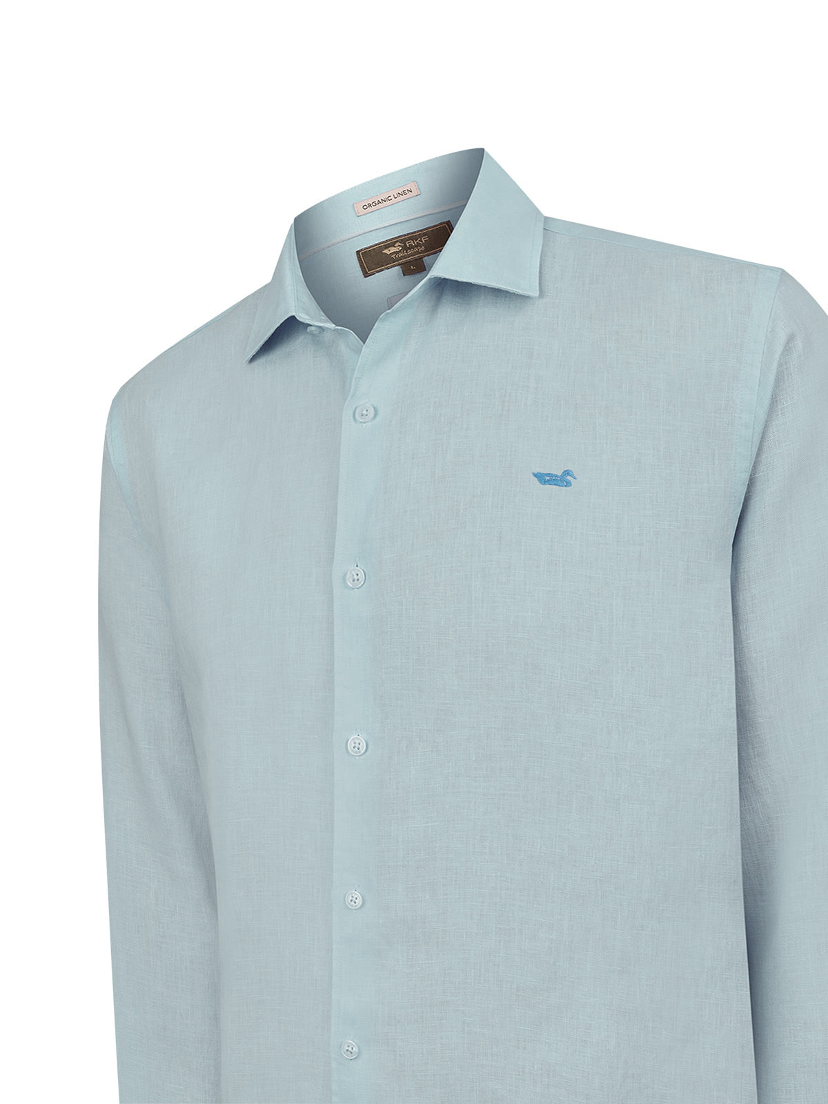Camisa Lino Orgánico Hombre Linenit Verde Rockford