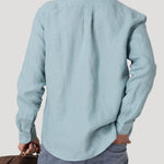 Camisa Lino Orgánico Hombre Linenit Verde Rockford