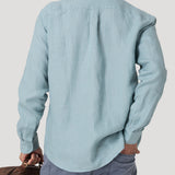 Camisa Lino Orgánico Hombre Linenit Verde Rockford