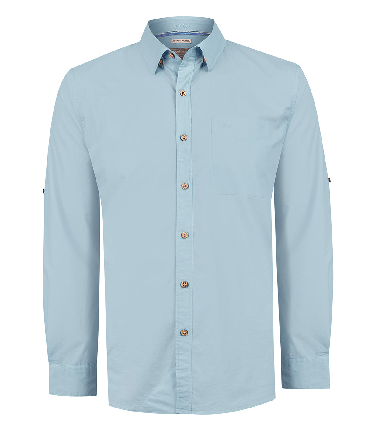 Camisa Algodón Orgánico Hombre Galiton Celeste Rockford