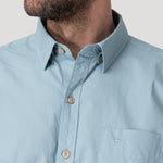 Camisa Algodón Orgánico Hombre Galiton Celeste Rockford