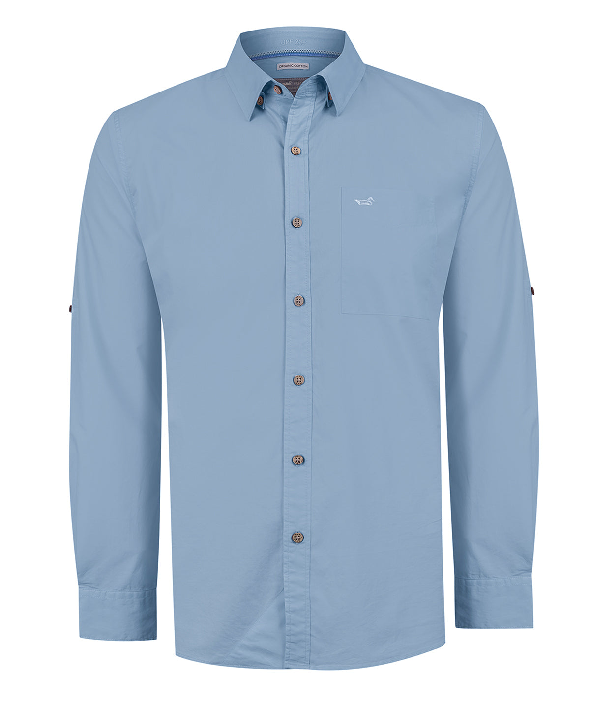 Camisa Algodón Orgánico Hombre Galiton Azul Rockford