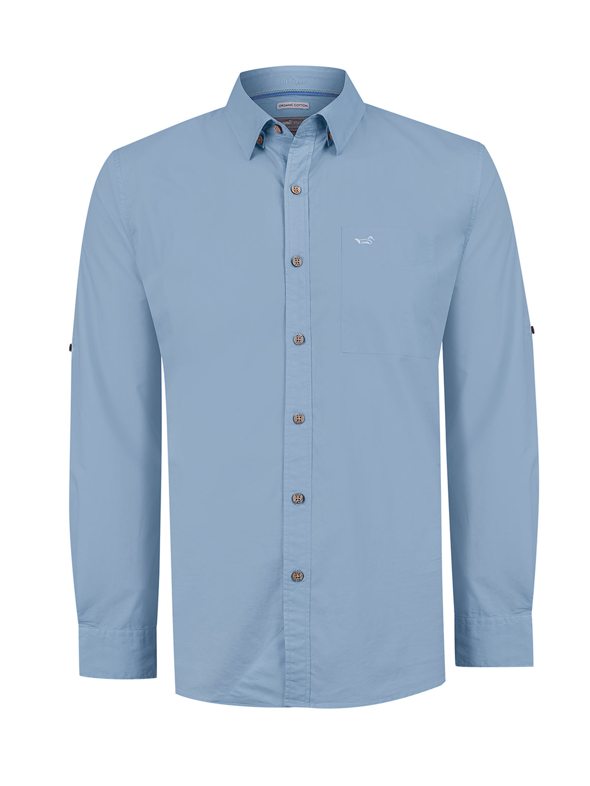 Camisa Algodón Orgánico Hombre Galiton Azul Rockford