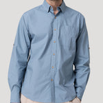 Camisa Algodón Orgánico Hombre Galiton Azul Rockford