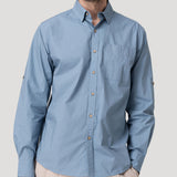Camisa Algodón Orgánico Hombre Galiton Azul Rockford