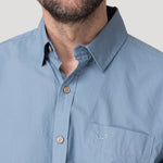 Camisa Algodón Orgánico Hombre Galiton Azul Rockford