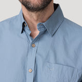 Camisa Algodón Orgánico Hombre Galiton Azul Rockford