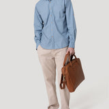 Camisa Algodón Orgánico Hombre Galiton Azul Rockford